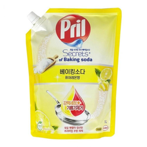 프릴 시크릿오브 베이킹소다 퓨어레몬향 주방세제 리필 1L D 설거지 주방세제 자연퐁 참그린