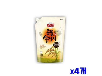 쌀겨 함유 주방세제 1200ml x4개 액체주방세제