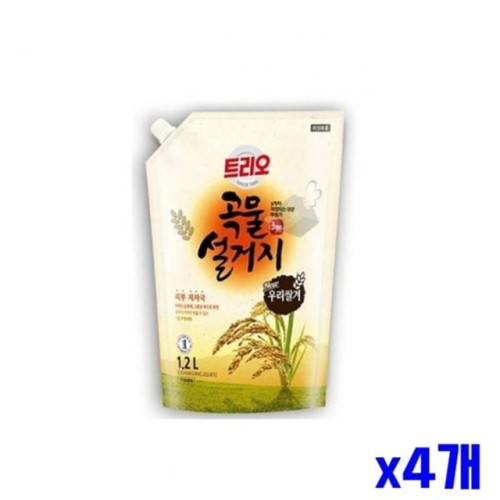 쌀겨 함유 주방세제 1200ml x4개 액체주방세제