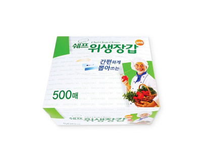 쉐프 위생장갑 500매 비닐장갑 일회용장갑 1회용장갑