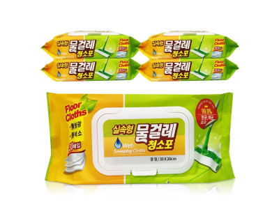 물걸레청소포 (실속형) 중형 30매 x5팩 청소용 물티슈