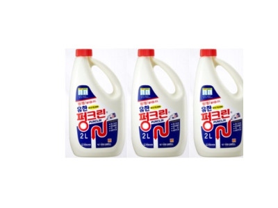 유한 펑크린 2L 3개입 배수구 세정제 유한 크로락스