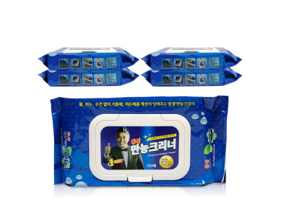 동성 만능크리너 100매x(5개) 티슈형 찌든때 제거 리필