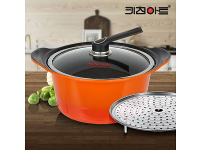 키친아트 세라믹냄비 양수 28 찌개 통주물 코팅 주물