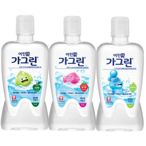 어린이가그린 아동가글 380mlx3개/사과/딸기/청포도맛