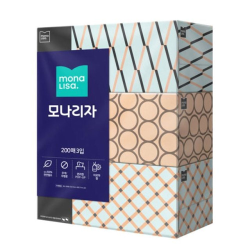 모나리자 미용티슈 각티슈 200매 3입