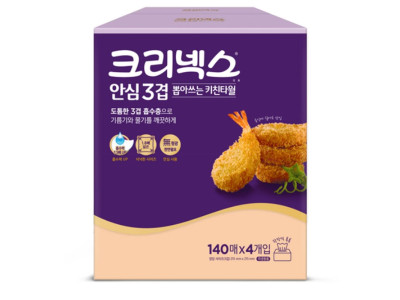 크리넥스 안심 3겹 천연펄프 키친타월 140매 4개