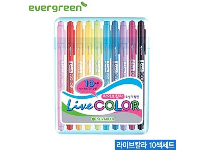 라이브칼라10색세트 lovecolor 수성펜