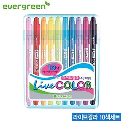 라이브칼라10색세트 lovecolor 수성펜