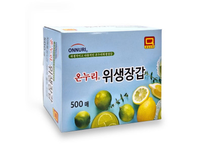 온누리 위생장갑 500매 일회용 다용도 비닐장갑 주방조리 청결간편 포장형