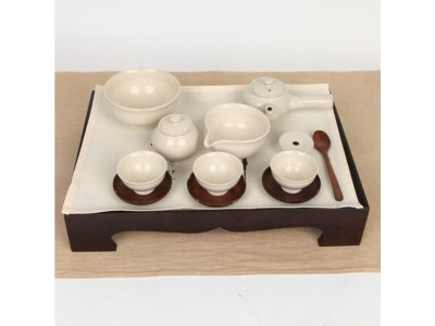 베이지 3인찻상 교육용 종합다기세트(유아용세트)