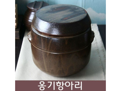 옹기 일자형 항아리 단지 (대) 2kg 현관 소금항아리
