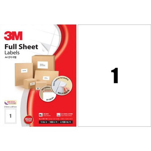 3M 일반형 A4전지 라벨 (21301/1칸/100매)