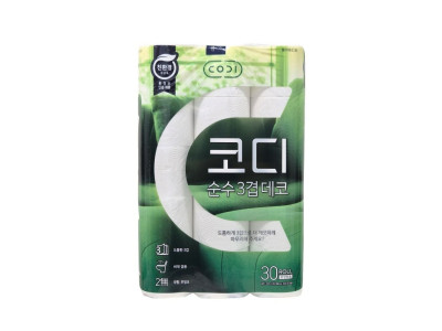 코디 순수 3겹 데코 화장지 30m x 30롤