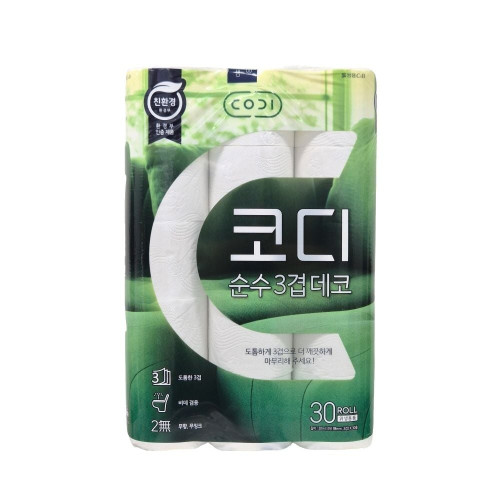 코디 순수 3겹 데코 화장지 30m x 30롤