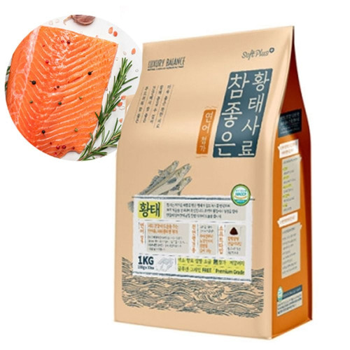 강아지 소프트 황태 연어 사료 1kg 1P 노령견 말랑