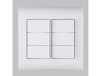 전기용품 스위치 미르 와이드 중 6구1로 121x120mm