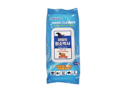 마법의청소박사 물티슈 60매 캡형청소용물티슈 찌든때