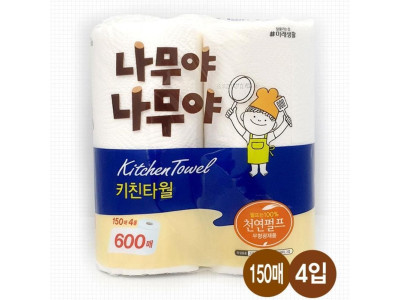 깨끗한 2겹 키친타올 150매 4롤 주방청소 티슈 해동지