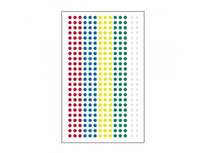 오색스티커 333-1 지름3mm (6매)