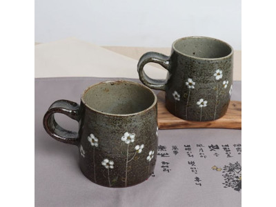 봄맞이꽃 머그컵 2P세트 L 쑥색 500ml