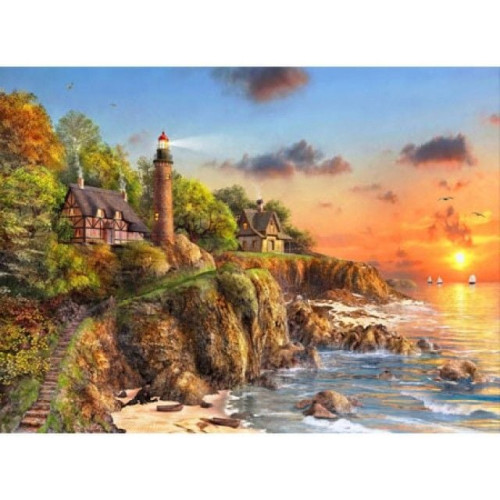 500피스 노을이 지는 바닷가 등대 직소퍼즐 HP510
