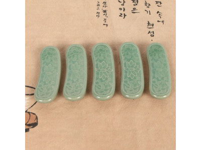 청자 당초문 수저받침 5P세트