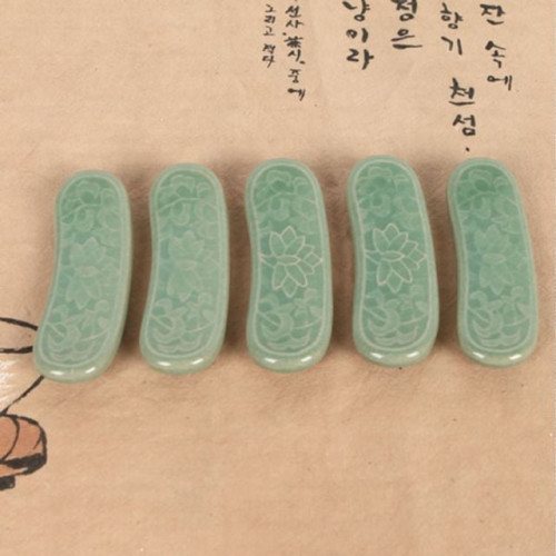 청자 당초문 수저받침 5P세트