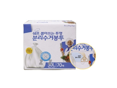 뽑아쓰는 투명 봉투 30L 70매 분리수거 과일보관