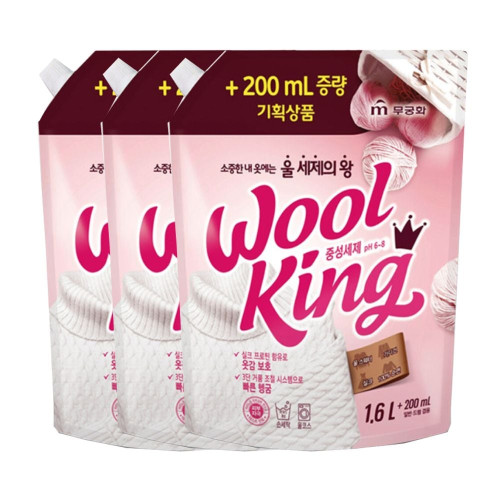 무궁화 울킹 울샴푸 중성세제1.8L x 3개