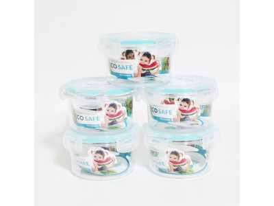 한진신선에코락밀폐용기-원형소330mL봉5p반찬통
