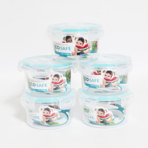한진신선에코락밀폐용기-원형소330mL봉5p반찬통
