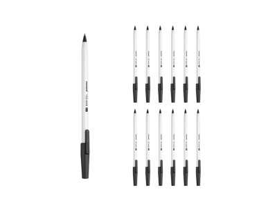 모나미 153 스틱볼펜 12p세트 (0.7mm) 캡뚜껑 검정펜