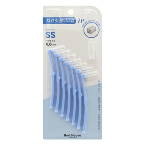 L형 0.8mm 덴탈 위생 치간칫솔 7p세트 일회용치간칫솔