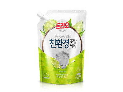 트리오 베이킹소다 주방세제 라임향 1.2L 리필