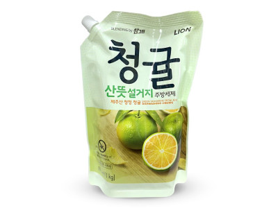 LION 참그린 청귤 산뜻설거지 리필 1kg