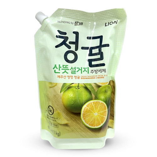 LION 참그린 청귤 산뜻설거지 리필 1kg
