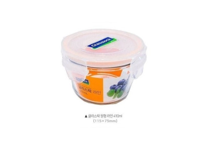글라스락 밀폐용기 유리반찬통 원형 2호 410ml