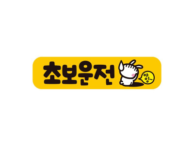 초보운전 아잉 고휘도반사 자석 자동차스티커 28x7cm