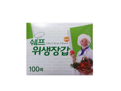 쉐프 위생장갑 100매 주방 일회용 주방 위생 비닐