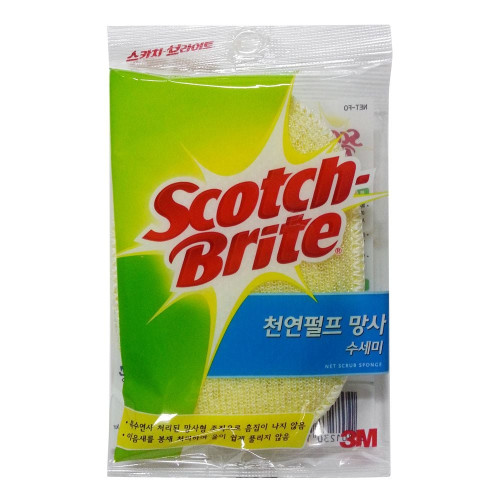 3M 스카치 천연펄프 망사수세미(타원) 100x140x18mm