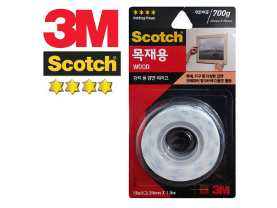 3M 목재 나무소재용 강력 롤 양면테이프