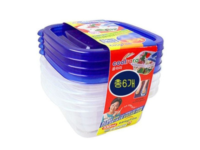 쿨라라 정사각1호 (330ml) 6P - 주방용품 반찬통