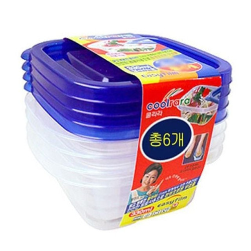 쿨라라 정사각1호 (330ml) 6P - 주방용품 반찬통