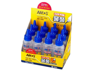 아모스 물풀120ml x 12 액체접착제 문구 액체풀 물풀