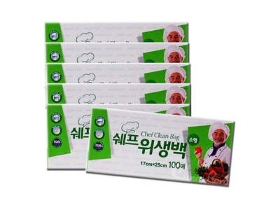 쉐프위생백 소 100매 6개