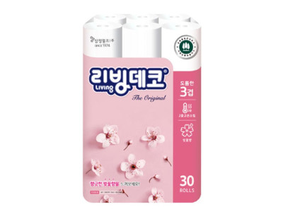 뉴 리빙데코 30롤 화장지 1p 무형광화장지 무형광휴지 3겹롤휴지 에코화장지 에코휴지