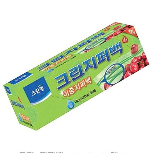 크린랲 크린 지퍼백 18x20x20매 1p  비닐지퍼백 비닐백 비닐팩 지퍼팩 지퍼봉투
