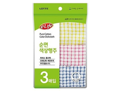 롯데 이라이프 색상 행주 3p 면행주 고급행주 걸레 주방행주 물수건