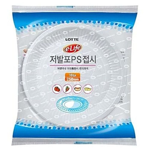 롯데 PS 일회용 접시 250mmx10p 일회용용기 일회용식기 일회용그릇 일회용접기 일회용공기